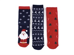Name It dark sapphire/jester red Christmas socks (3-pack)